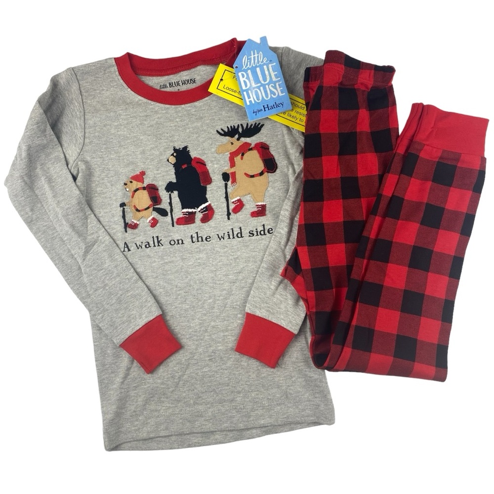 Little Blue House Kids “A Walk on the Wild Side” Pajama Set Size 6 NWT